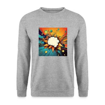 Vibrant Abstract Explosive Cloud Design - Unisex Sweatshirt - salt & pepper - Front - Alina (178cm) & Michal (187cm)