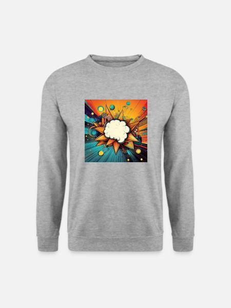 Vibrant Abstract Explosive Cloud Design - Unisex Sweatshirt - salt & pepper
