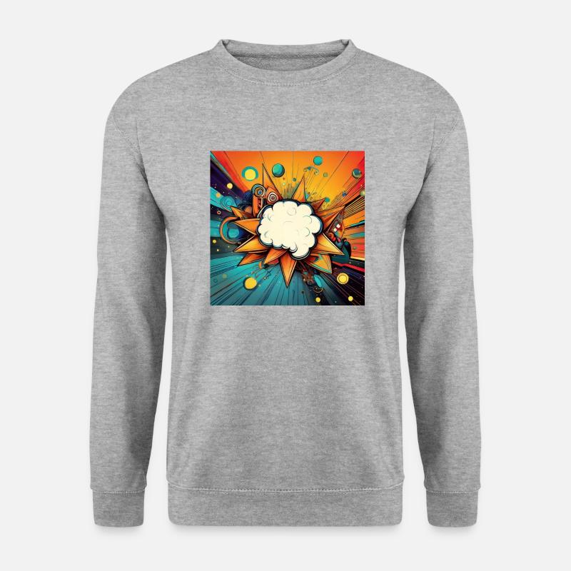 Vibrant Abstract Explosive Cloud Design - Unisex Sweatshirt - salt & pepper