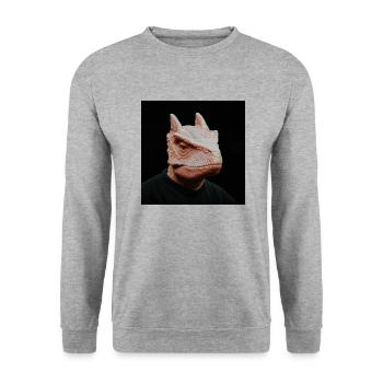 Dinosaure rétro - Sweat-shirt Unisexe - gris chiné - Devant - Alina (178cm) & Michal (187cm)