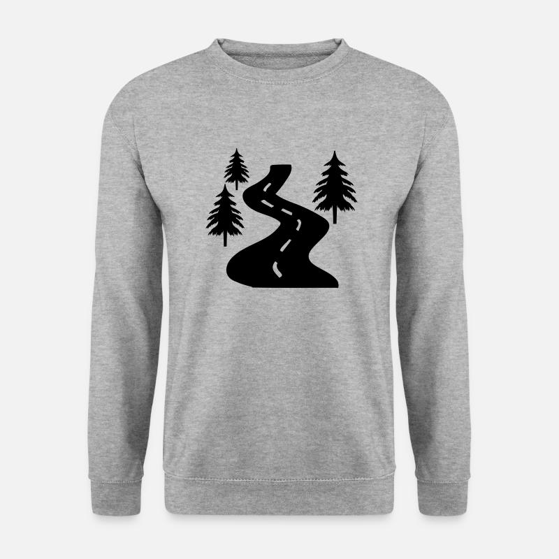 weg bäume - Unisex Pullover - Weißgrau meliert
