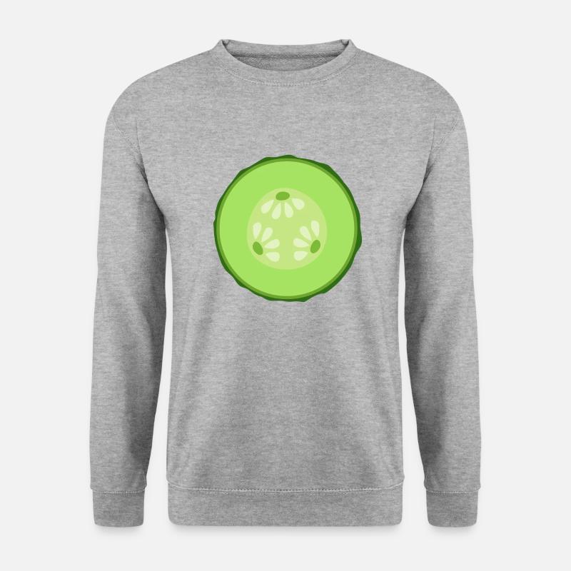 Gurken-Scheibe - Unisex Pullover - Weißgrau meliert