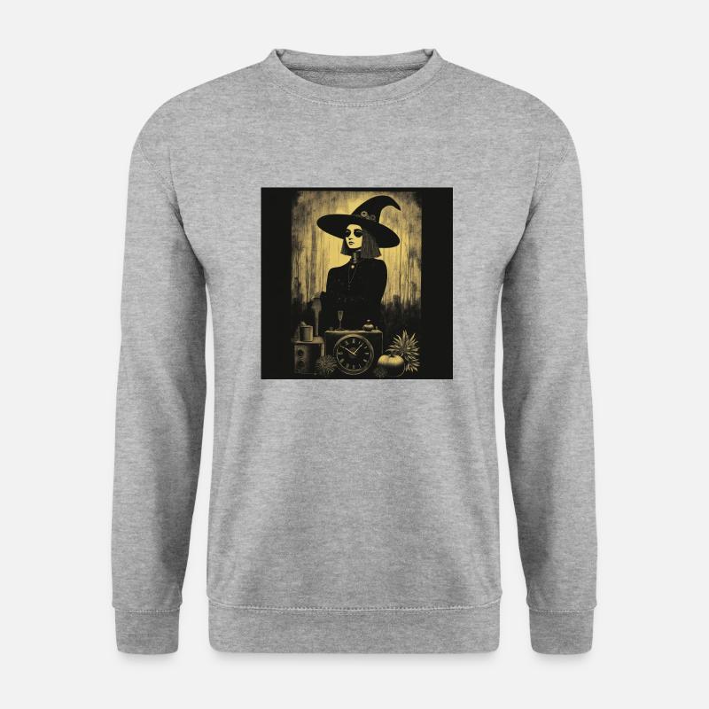 Halloween-Hexe - Unisex Pullover - Weißgrau meliert