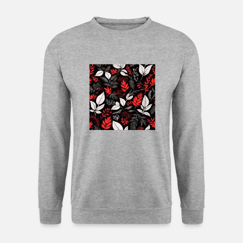 red foliage pattern - Unisex Sweatshirt - salt & pepper