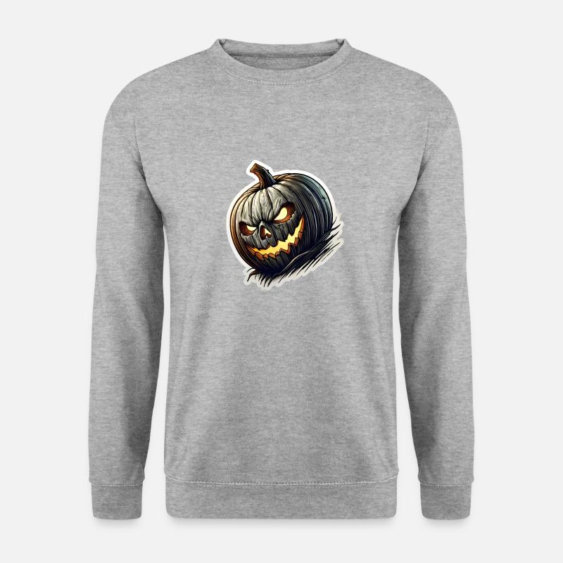 Zierkürbis schräg - Unisex Pullover - Weißgrau meliert