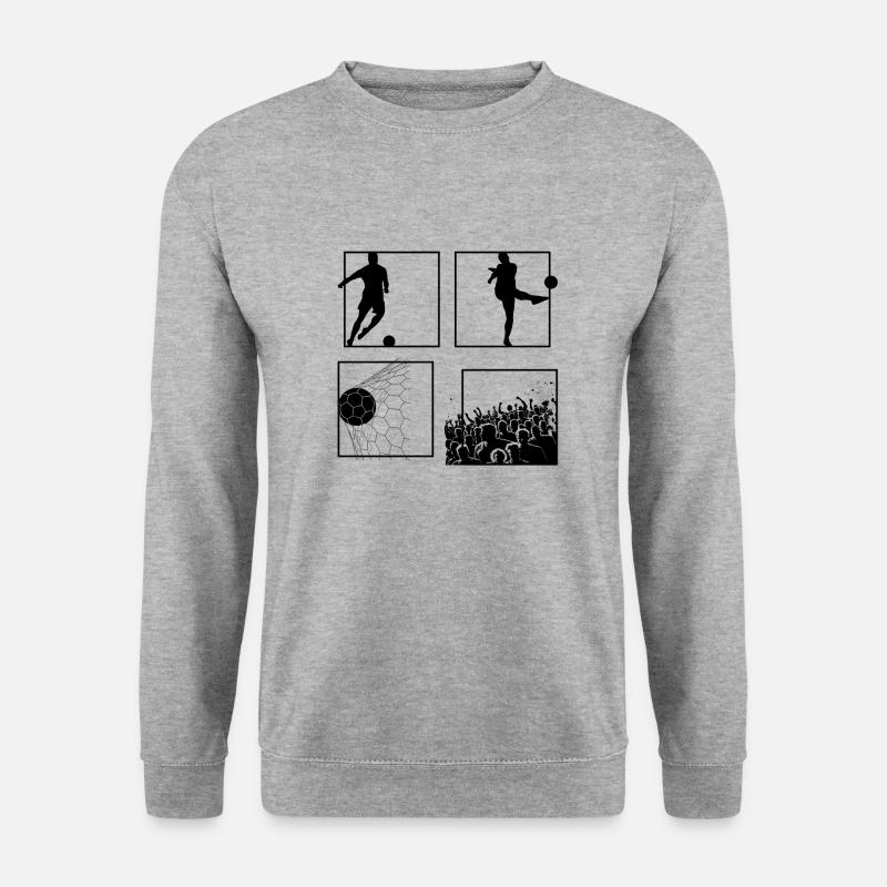 Fußball - Unisex Pullover - Weißgrau meliert