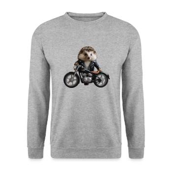 Hérisson motard - Sweat-shirt Unisexe - gris chiné - Devant - Alina (178cm) & Michal (187cm)