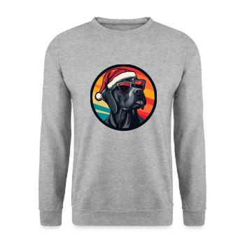 Dogue Allemand Chien Noël Cool - Sweat-shirt Unisexe - gris chiné - Devant - Alina (178cm) & Michal (187cm)