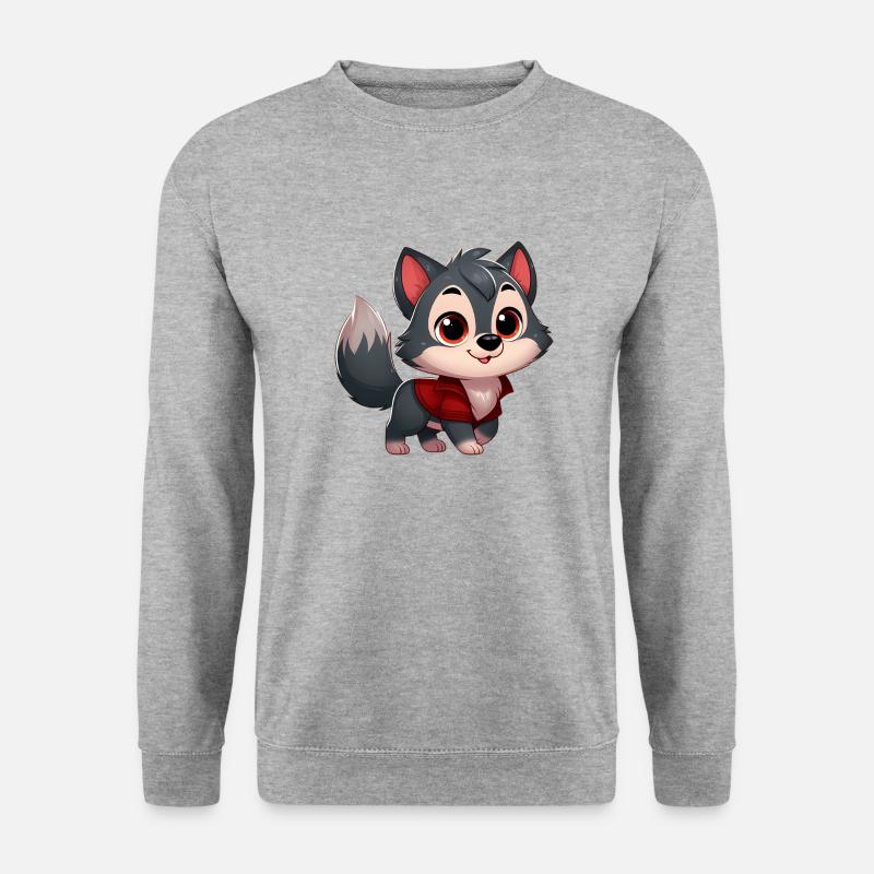 Wolf 4 - Unisex Pullover - Weißgrau meliert