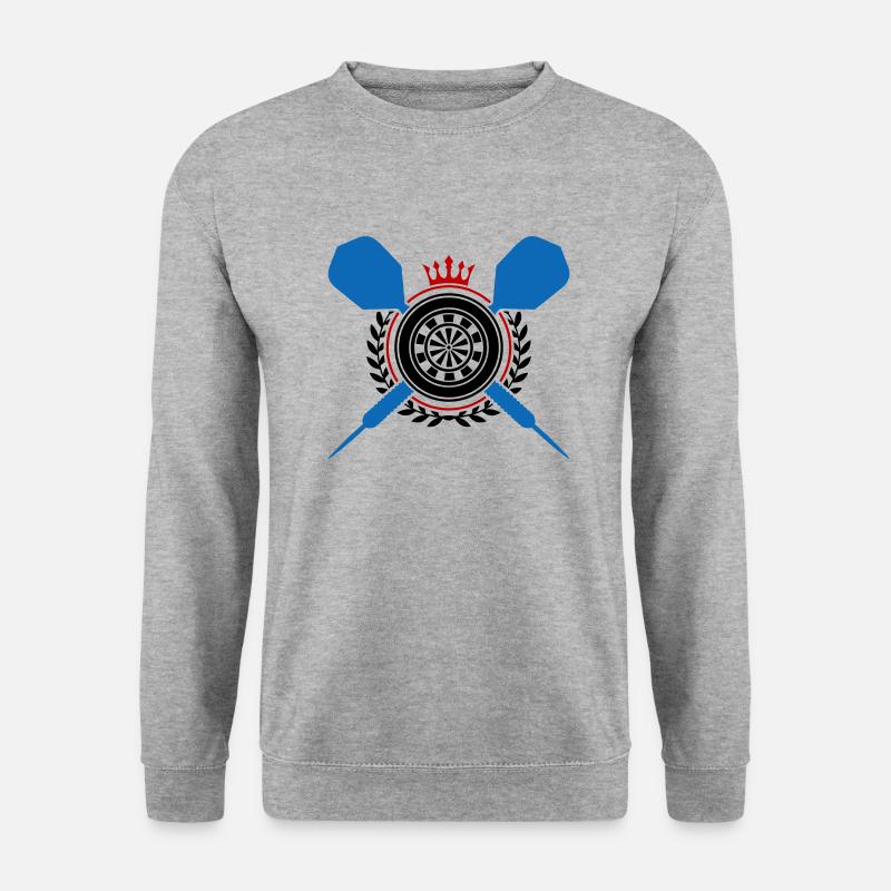 darts dartpfeil dartscheibe - Unisex Pullover - Weißgrau meliert