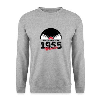 Limited edition 1955 Classic vinyle - Sweat-shirt Unisexe - gris chiné - Devant - Alina (178cm) & Michal (187cm)