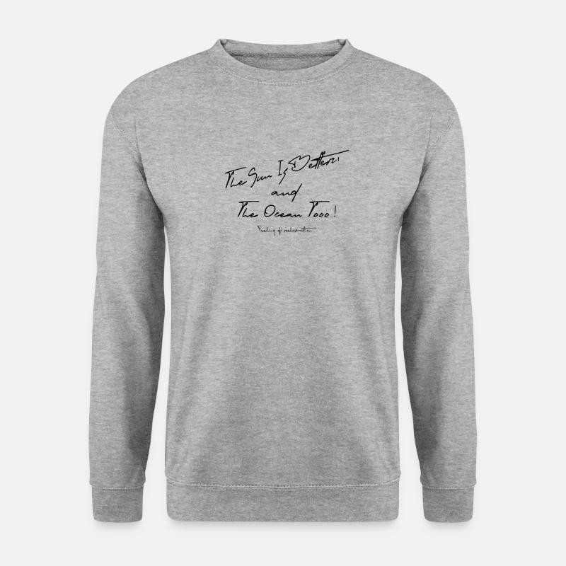 The Sun and Ocean - Unisex Pullover - Weißgrau meliert
