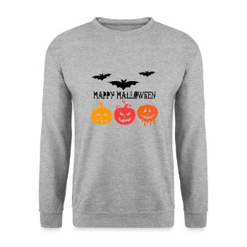 halowwen - Sweat-shirt Unisexe - gris chiné - Devant - Alina (178cm) & Michal (187cm)