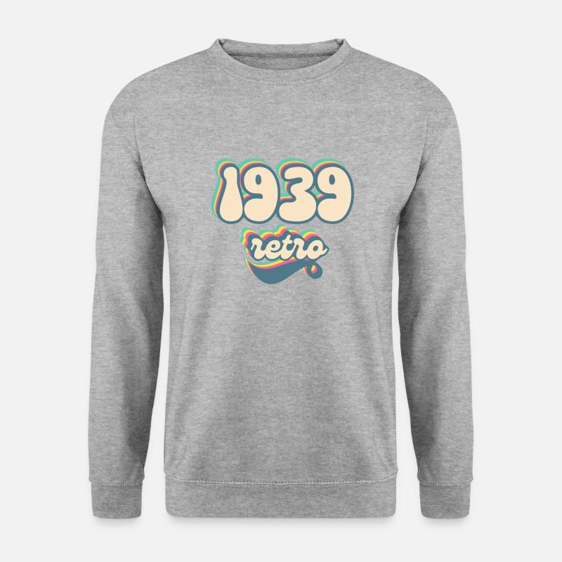 1939 Retro Geschenkidee - Unisex Pullover - Weißgrau meliert