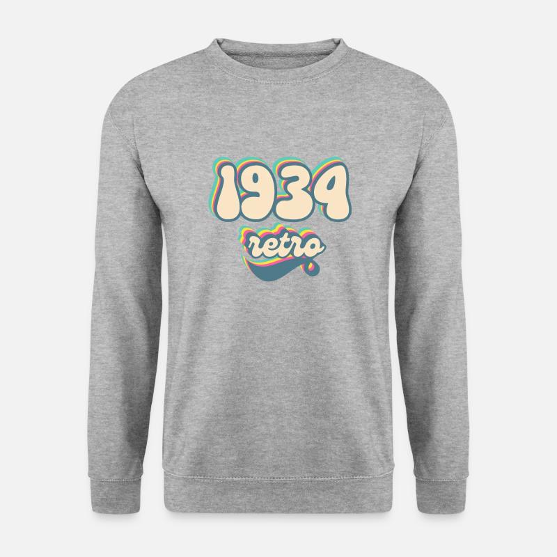 1934 Retro Geschenkidee - Unisex Pullover - Weißgrau meliert