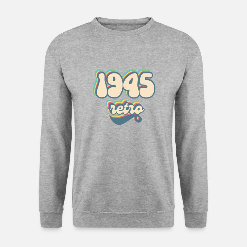 1945 Retro Geschenkidee - Unisex Pullover - Weißgrau meliert