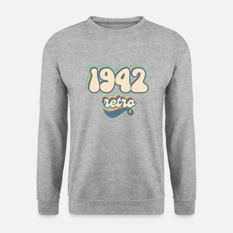 1942 Retro Geschenkidee - Unisex Pullover - Weißgrau meliert