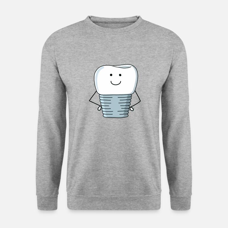 Implantatkrone - Unisex Pullover - Weißgrau meliert