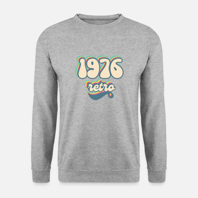 1976 Retro Geschenkidee - Unisex Pullover - Weißgrau meliert