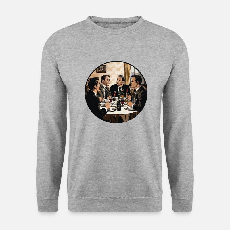 Stilvoller Abend unter Freunden - Unisex Pullover - Weißgrau meliert