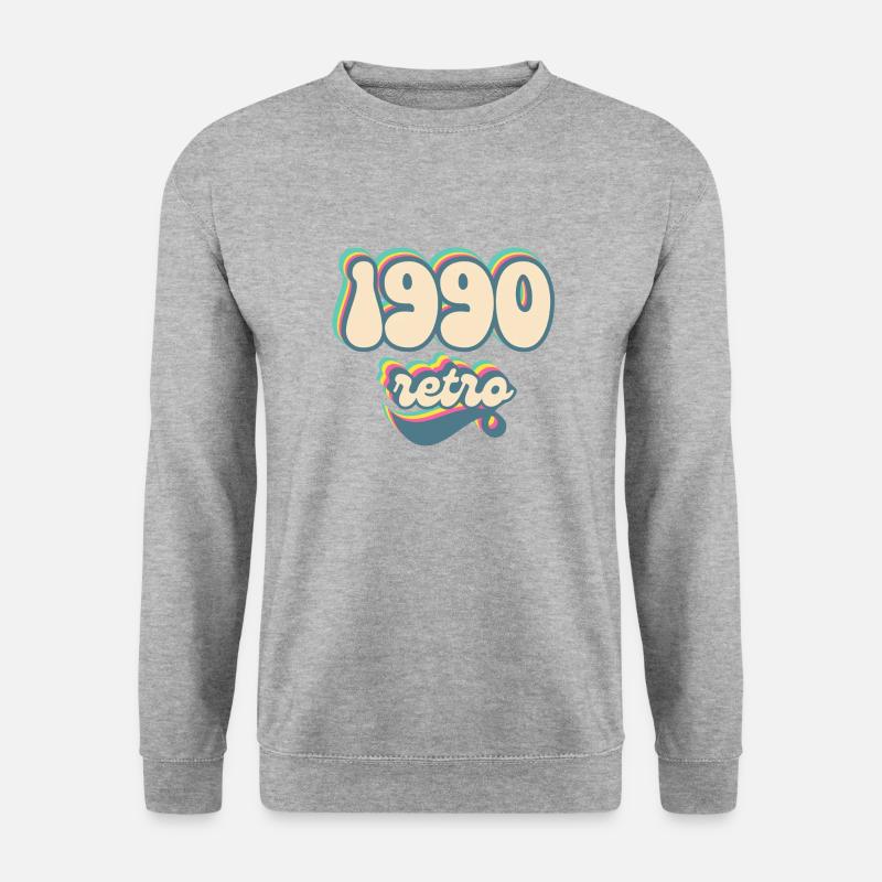 1990 Retro Geschenkidee - Unisex Pullover - Weißgrau meliert