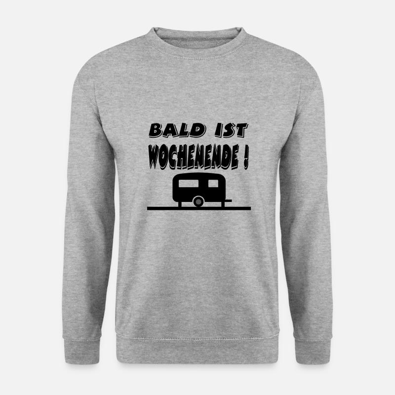 Camping - Unisex Pullover - Weißgrau meliert
