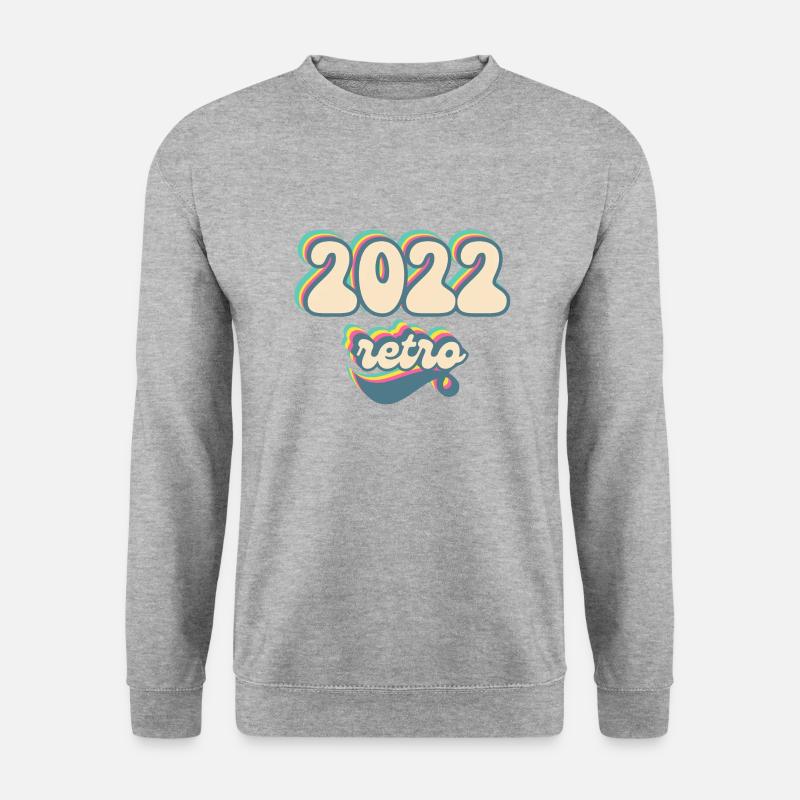 Retro-Geschenkidee 2022 - Unisex Pullover - Weißgrau meliert
