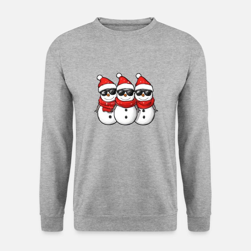 Cool Schneemann Weihnachten - Unisex Pullover - Weißgrau meliert