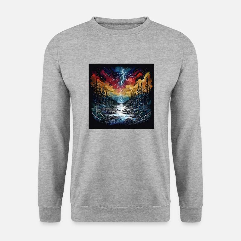 Landscape Lightning - Unisex Pullover - Weißgrau meliert