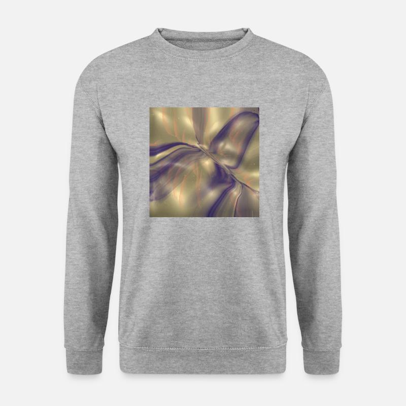Blaues Muster auf Gold! - Unisex Pullover - Weißgrau meliert