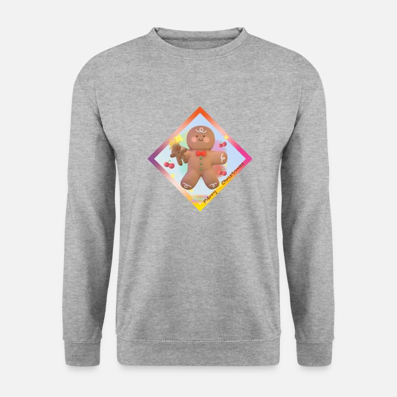 Cookie Merry Christmas White - Unisex Pullover - Weißgrau meliert