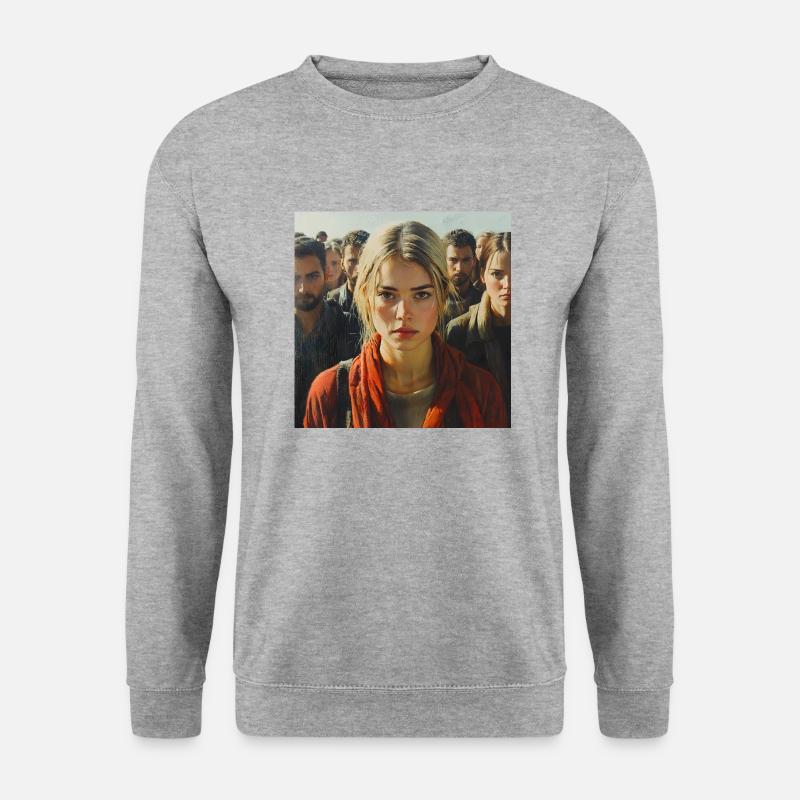drachenqodeMIN - Unisex Pullover - Weißgrau meliert