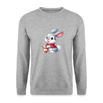 lapin 12 - Sweat-shirt Unisexe - gris chiné - Devant - Alina (178cm) & Michal (187cm)