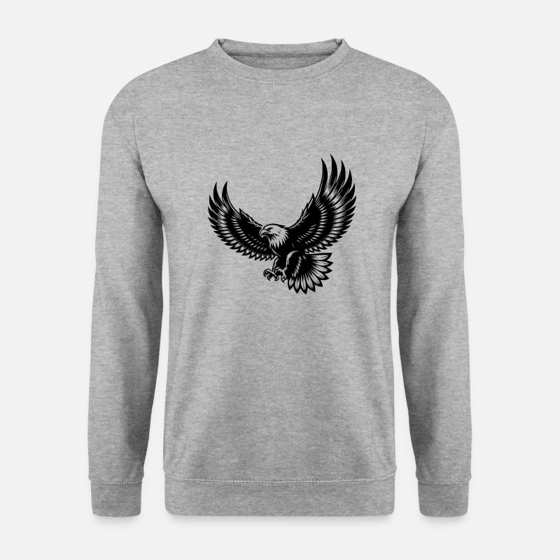 Expressive eagle with spread wings - Unisex Sweatshirt - salt & pepper