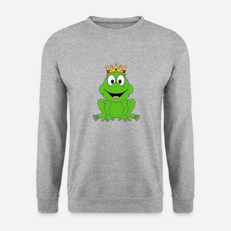 Frosch - König - Tier - Kinder - Unisex Pullover - Weißgrau meliert