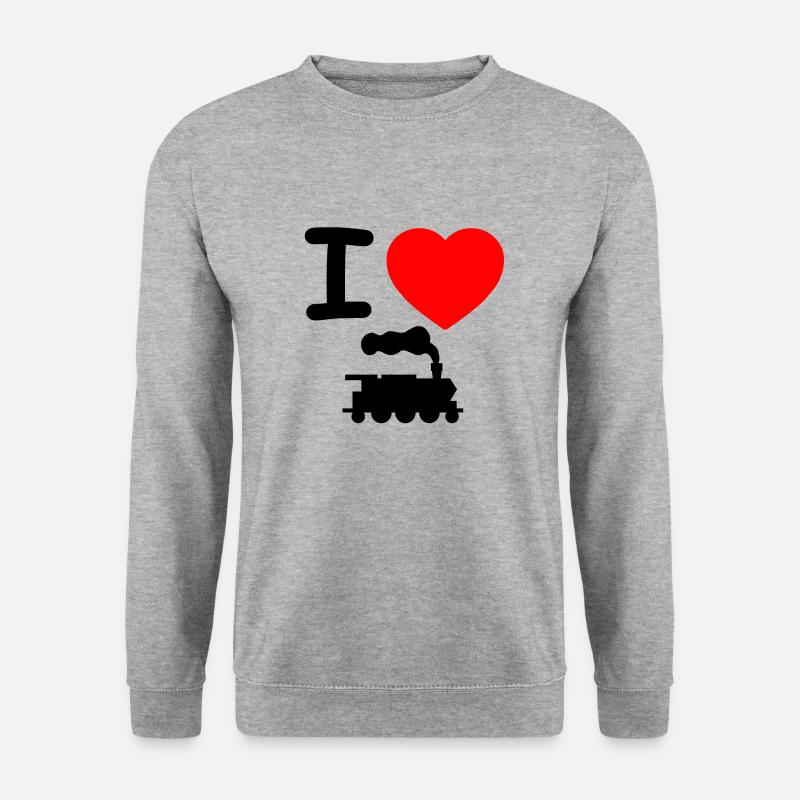 Dampflok - Unisex Pullover - Weißgrau meliert