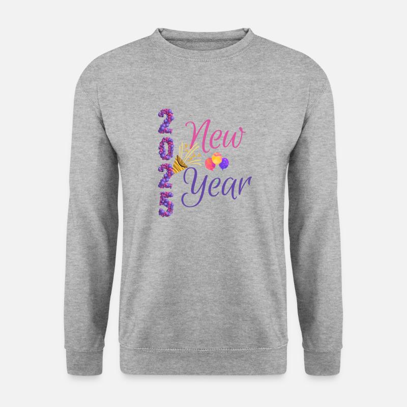 New Year 2025 Balloon - Unisex Pullover - Weißgrau meliert