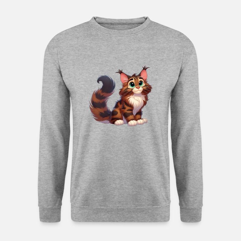 Maine Coon 4 - Unisex Pullover - Weißgrau meliert