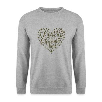 Love for the Christmas season – heart of motifs - Unisex Sweatshirt - salt & pepper - Front - Alina (178cm) & Michal (187cm)