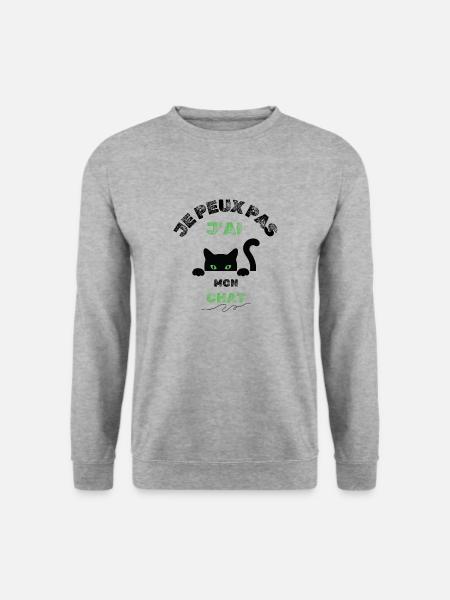Ich kann meine Katze nicht haben - Unisex Pullover - Weißgrau meliert