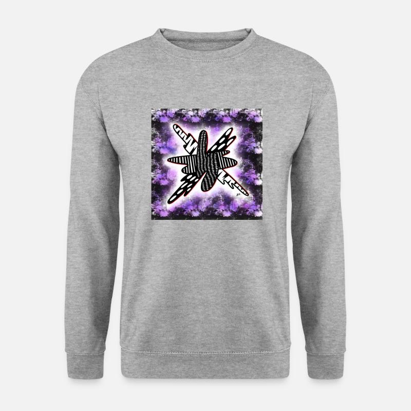 Creatively patterned blob on black and violet - Unisex Sweatshirt - salt & pepper