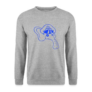 Drôle Petit Éléphant Tête Capitaine Mignon Mignon - Sweat-shirt Unisexe - gris chiné - Devant - Alina (178cm) & Michal (187cm)