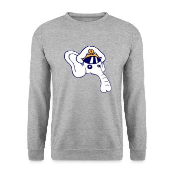 Drôle Petit Éléphant Tête Capitaine Mignon Mignon - Sweat-shirt Unisexe - gris chiné - Devant - Alina (178cm) & Michal (187cm)