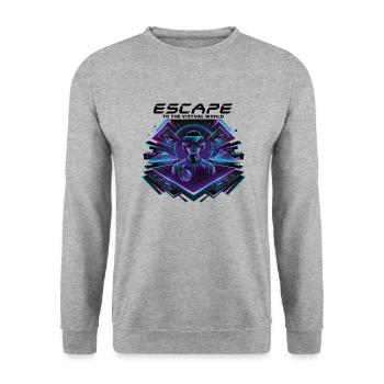 Escape to the Virtual World – Future VR-Design - Unisex Pullover - Weißgrau meliert - Vorne - Alina (178cm) & Michal (187cm)
