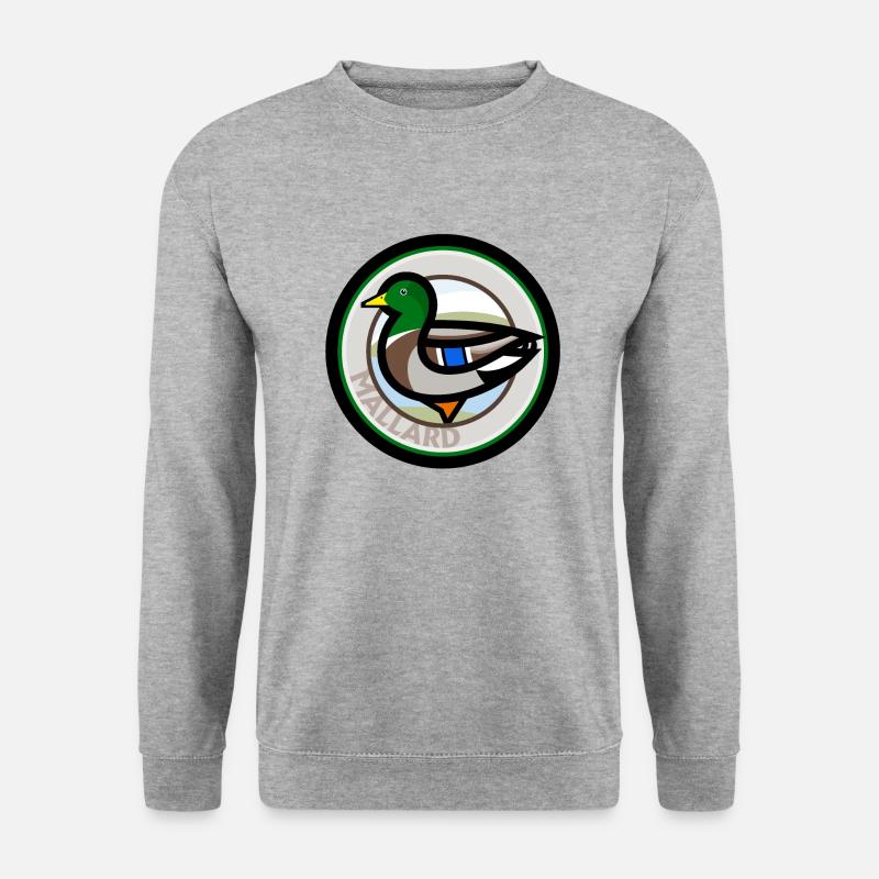 Männliche Stockente - Unisex Pullover - Weißgrau meliert