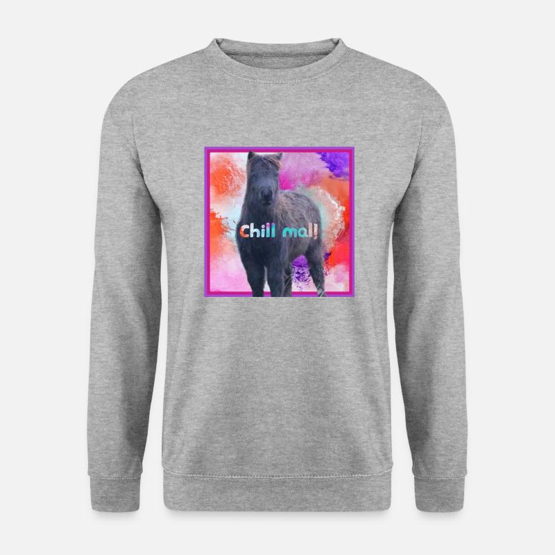 Indie chillt - Unisex Pullover - Weißgrau meliert