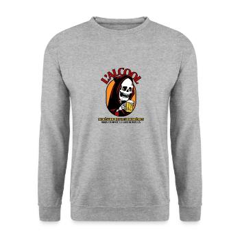 L'ALCOOL NE RÉSOUD PAS LES PROBLÈMES, MAIS L'EAU - Sweat-shirt Unisexe - gris chiné - Devant - Alina (178cm) & Michal (187cm)