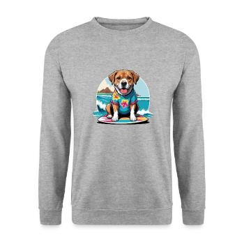Vacances pour chiens Vacances pour chiens Île d’Hawaï Mer - Sweat-shirt Unisexe - gris chiné - Devant - Alina (178cm) & Michal (187cm)
