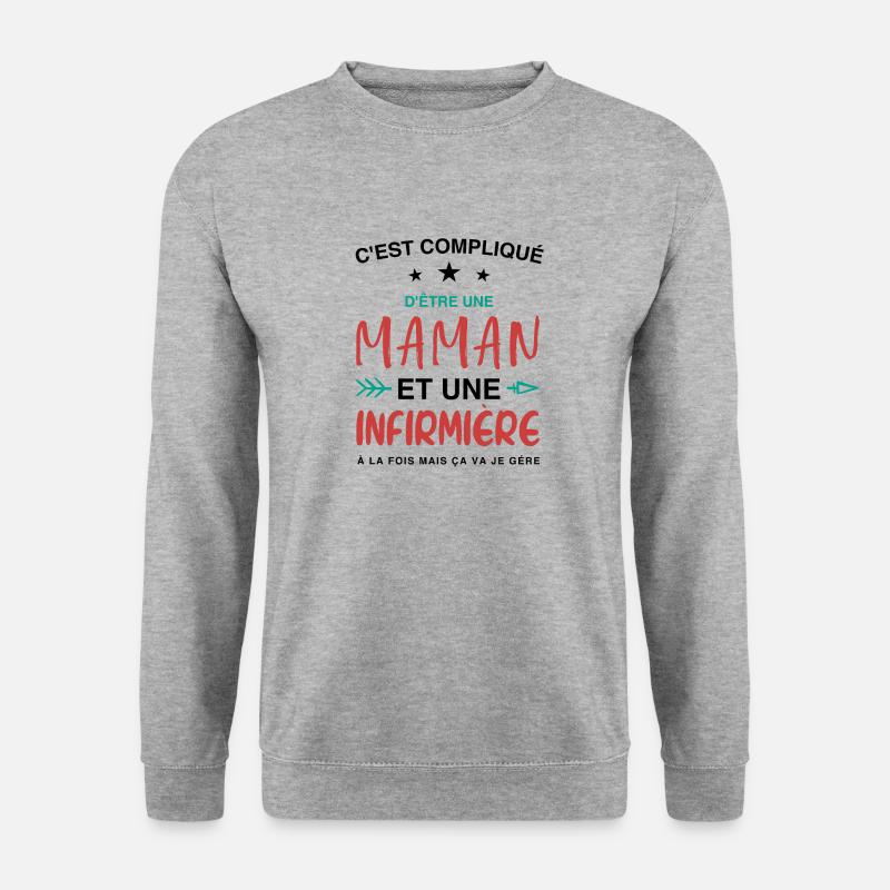 Mama und Krankenschwester - Unisex Pullover - Weißgrau meliert