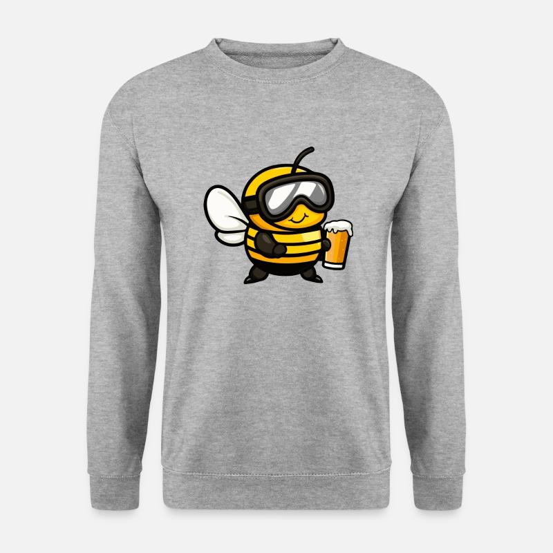 Biene Ski Bier - Unisex Pullover - Weißgrau meliert